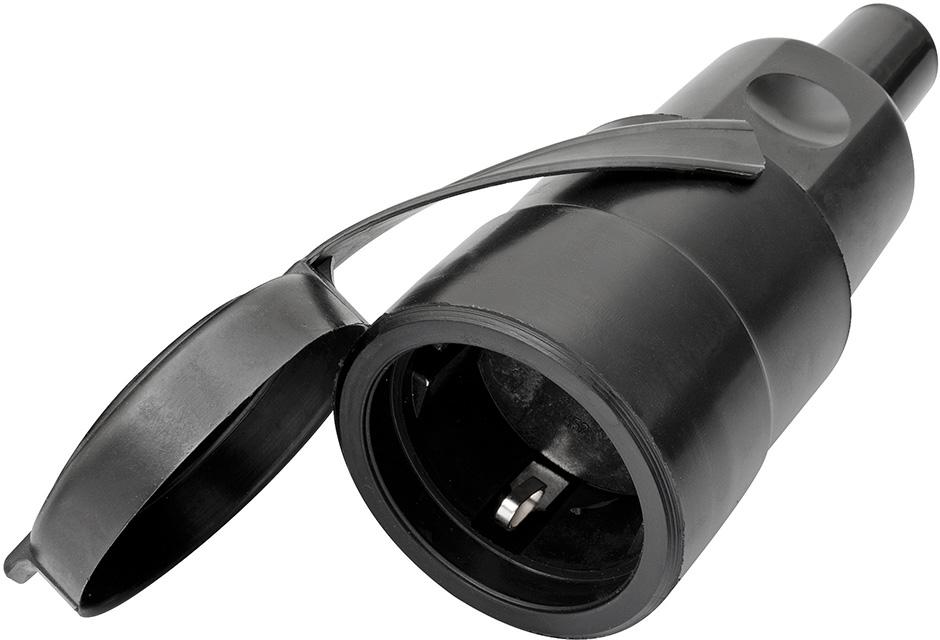 Schutzkontakt-Kupplung Vollgummi IP44 250V 10-16A Produktbild img1 L
