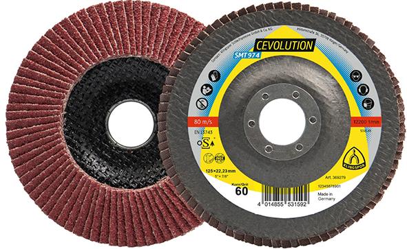 Fächerschleifscheibe SMT 974 125x22,23mm gewölbt K40 Keramikkorund Klingspor Produktbild img1 L