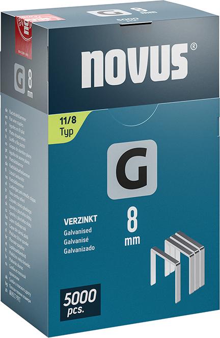 Flachdrahtklammer G Typ 11/8 mit ST Klapp-FS Novus VE à 5000 Stück Produktbild img1 L