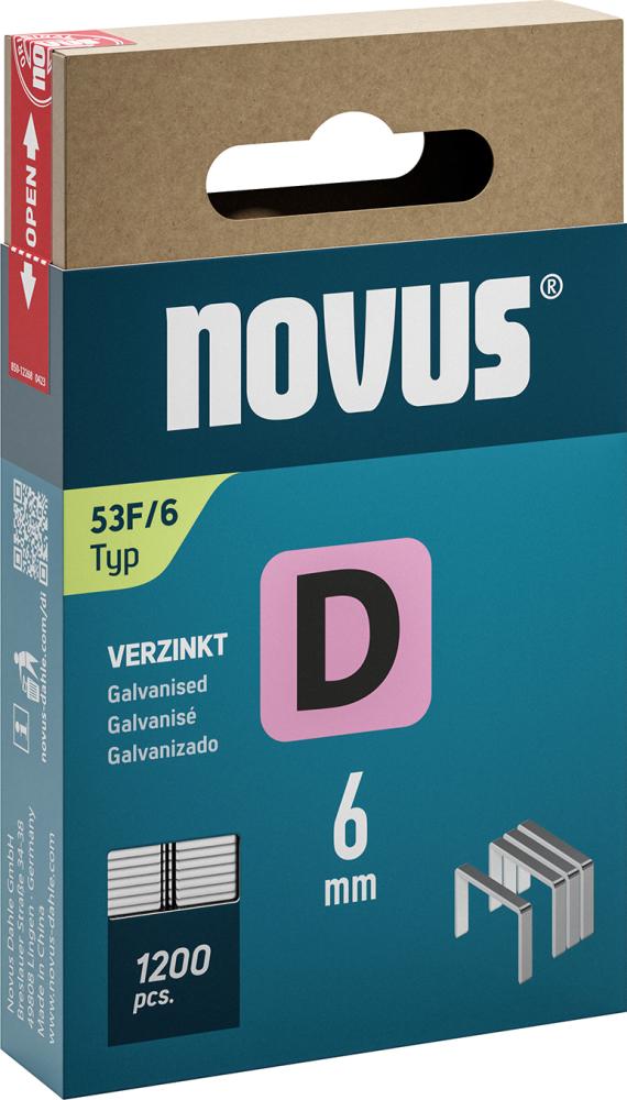 Flachdrahtklammer D Typ 53F/6 mit zn Novus VE à 1200 Stück Produktbild img1 L