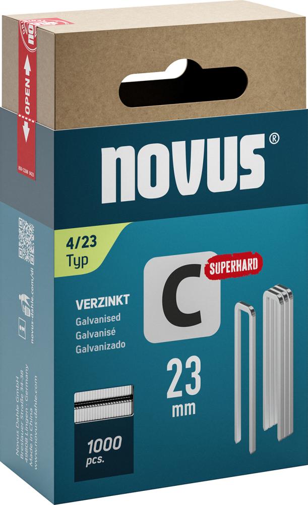 Schmalrückenklammer C Typ 4/23 mit Novus VE à 1000 Stück Produktbild img1 L