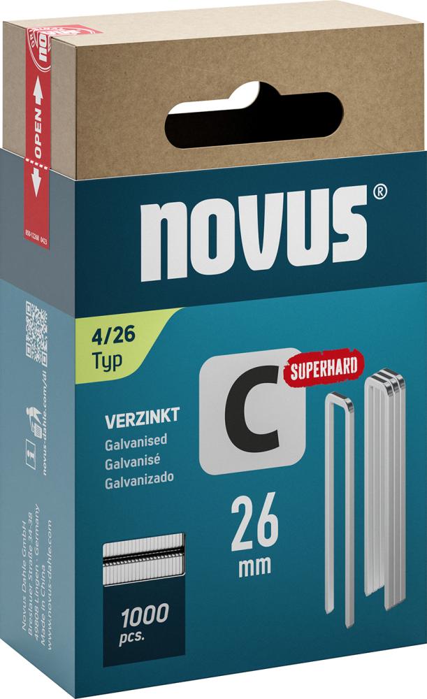 Schmalrückenklammer C Typ 4/26 mit ST Novus VE à 1000 Stück Produktbild img1 L