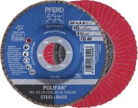 POLIFAN-Fächerschleifscheibe CO-COOL SG-STEELOX, Ø 115 mm, gewölbt