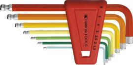 Winkelschraubendreher- Satz im Kunststoffhalter 7-teilig 1,5-6mm Rainbow Kugelkopf PB Swiss Tools Produktbild