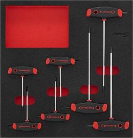 Werkzeugmodul Schraubendreher mit T-Griff TORX®, 7-teilig, Modul 2/3