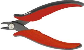 Elektronik-Seitenschneider, kleine Facette, runder Kopf, Spitzen 27° abgewinkelt, stabile Ausführung