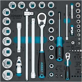 Werkzeugmodul Steckschlüssel 1/4" und 1/2", 57-teilig, Modul 2/3