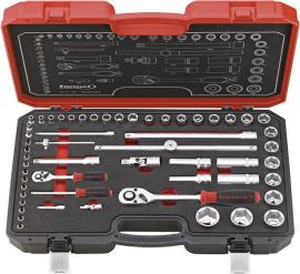 Steckschlüssel-Garnitur 1/4“ und 1/2“, 55-teilig