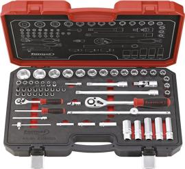 Steckschlüssel-Garnitur 1/4“ und 1/2“, 58-teilig