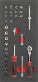 Werkzeugmodul Steckschlüssel 1/4", 31-teilig, Modul 1/3