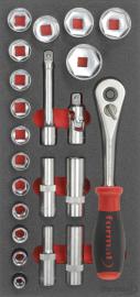 Werkzeugmodul Steckschlüssel 1/2", 22-teilig, Modul 1/3