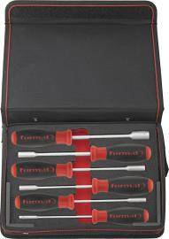 Steckschlüssel-Schraubendreher-Satz für 6-kant, in Tasche