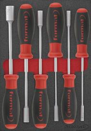 Werkzeugmodul Sechskant-Steckschlüssel-Schraubendreher, 6-teilig, Modul 2/3