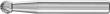 Hartmetallfrässtift (Rotorfräser) DIN 8033 – Schaft-Ø 6 mm, Kugelform KUD, Zahnung 3 Produktbild