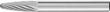 Hartmetallfrässtift (Rotorfräser) DIN 8033 – Schaft-Ø 6 mm, Rundbogenform RBF, Zahnung 3 Produktbild