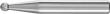 Hartmetallfrässtift (Rotorfräser) DIN 8033 – Schaft-Ø 6 mm, Kugelform KUD, Zahnung 3 PLUS Produktbild