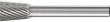 Hartmetallfrässtift (Rotorfräser) DIN 8033-Schaft-Ø 6 mm, Winkelform WKN, Zahnung 3 Produktbild