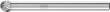 Kleinfrässtift HM kugelförmig 0403 4 3mm 4x3mm Pferd Produktbild img1 S