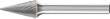 Frässtift HM Spitzkegelform 1020 5 6mm 10x20mm Pferd Produktbild img1 S