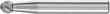 Hartmetallfrässtift (Rotorfräser) DIN 8033 – Schaft-Ø 6 mm, Kugelform KUD, Zahnung INOX Produktbild