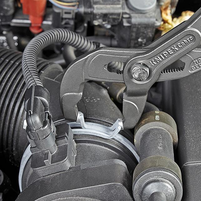 Schlauchklemmenzange für Federbandschellen Griffe kunststoffüberzogen 180mmKNIPEX Produktbild img2 L