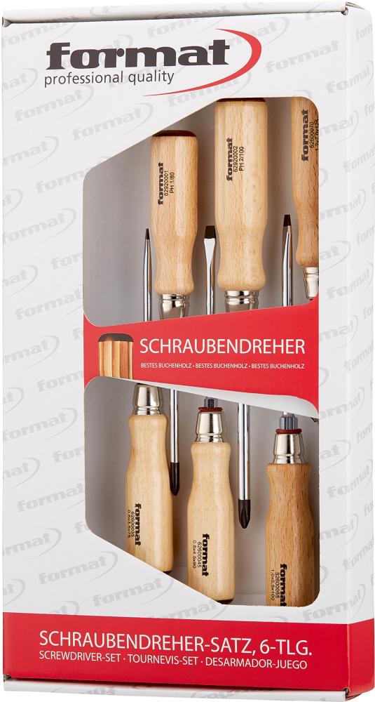 Schraubendreher-Satz Holzheft Schlitz/PH 6-teilig FORMAT Produktbild img2 L