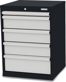 Schubladenschrank B600xT575xH820 mm RAL7016/7035 5 Schubladen Produktbild
