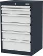 Schubladenschrank B600xT575xH920 mm RAL7016/7035 6 Schubladen Produktbild
