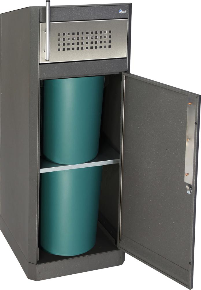 Abfallbehälter Binox- Hybrid-Bio-80l mit Aktivkohlefilter 420x420x1060mm Produktbild img4 L