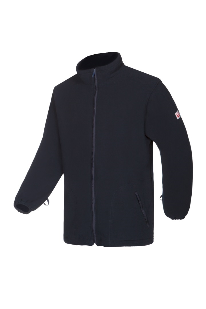 Warnschutz-Regenblouson mit ARC Schutz (Kl 2), Kelford, l.gelb/marine, Gr. L, mit Fleecejacke Obaix, Sioen, inkl. Transferdruck "Rohrleitungsbau Münster", ca. 5 x 5 cm, 1-farbig blau Produktbild img2 L