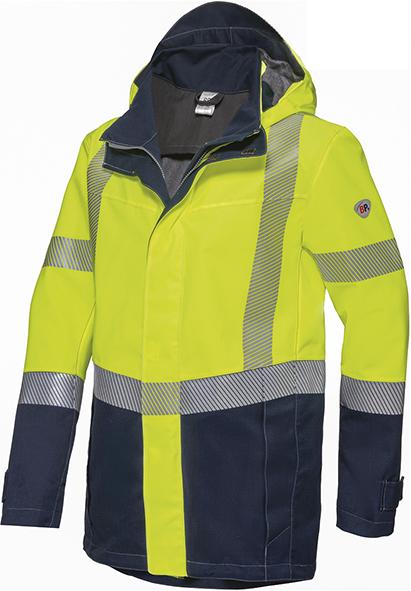 Allwetterjacke 2223-891, warngelb/nachtblau, Gr. L BP Multi Protect Plus, mit Fleecejacke 2424-860, inkl. Transferdruck "Rohrleitungsbau Münster", ca. 5 x 5 cm, 1-farbig blau Produktbild img1 L