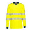 Warnschutz T-Shirt, flammhemmend, Gr. L, warngelb/marine, inkl. Transferdruck "Rohrleitungsbau Münster", ca. 5 x 5 cm, 1-farbig blau Produktbild