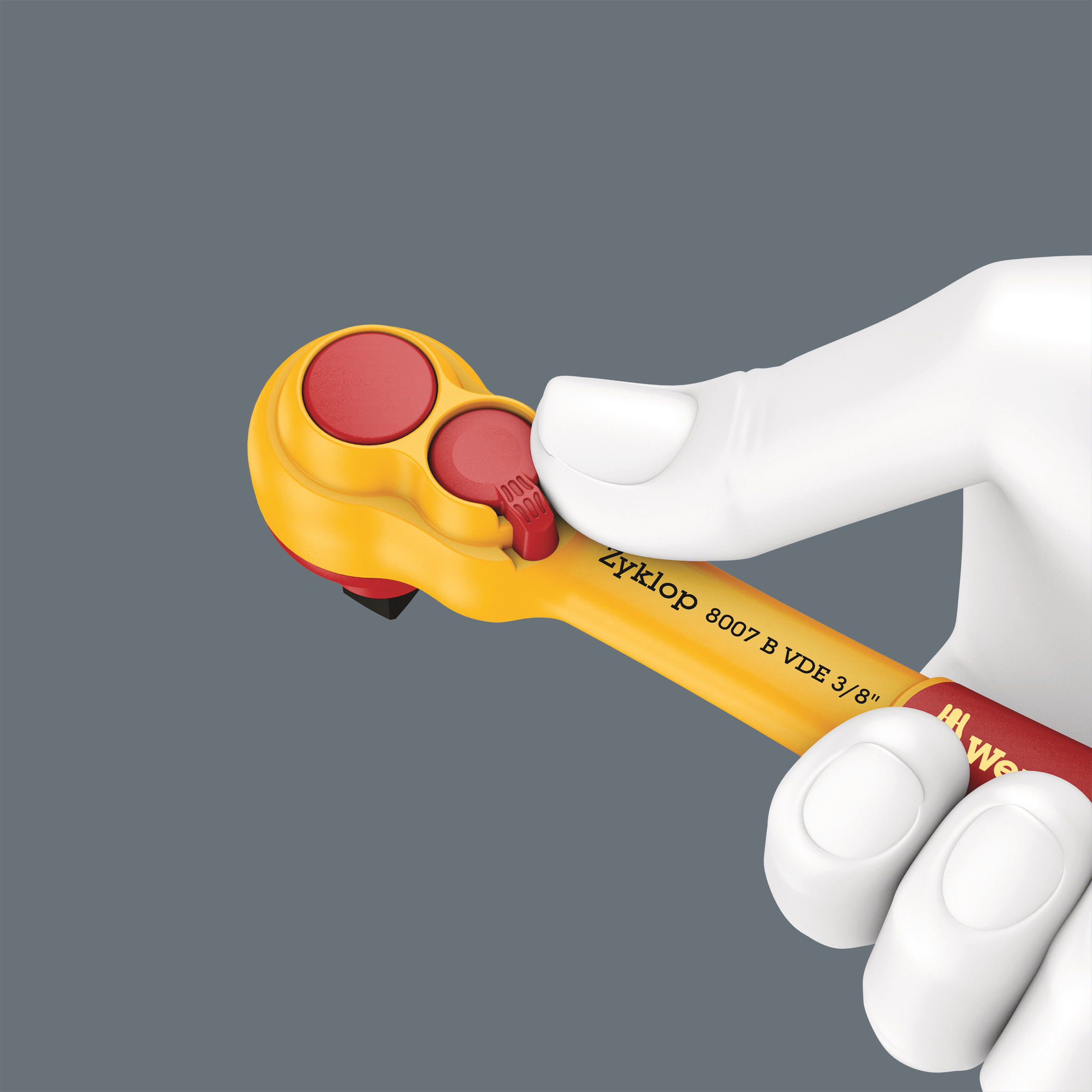 8007 B VDE Zyklop Knarre, isoliert, mit Umschalthebel, mit 3/8"-A Produktbild img2 L
