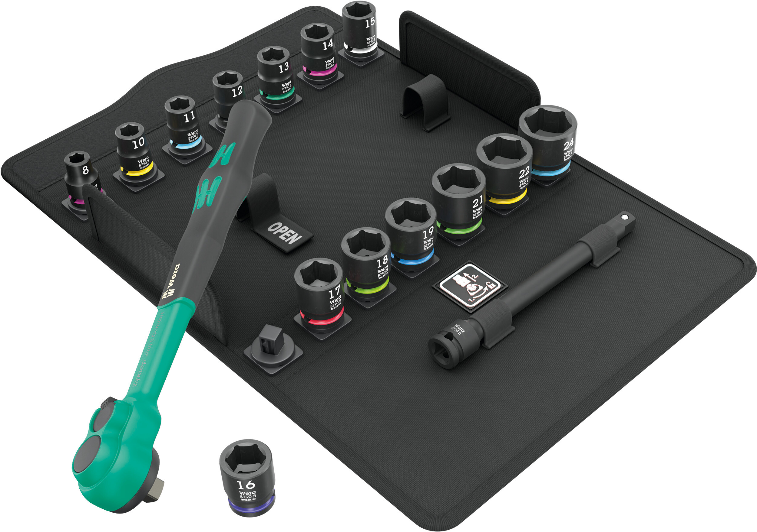 Steckschlüssel-Garnitur 3/8" ZYKLOP Comfort 16-teilig Wera Produktbild img1 L