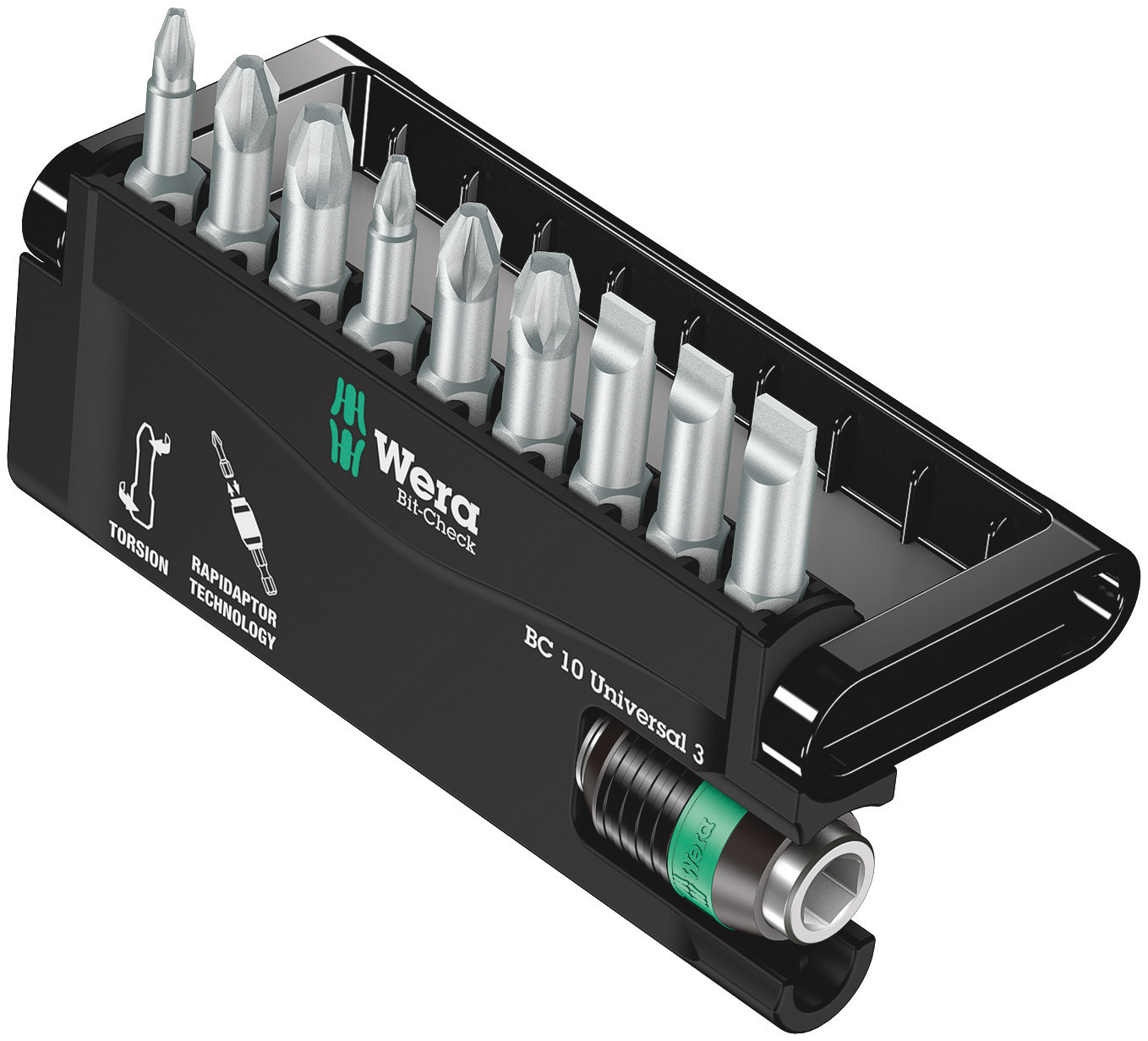 WERA Bit-Sortiment 1/4" Universal 3 10-teilig im Bit-Check Produktbild img1 L