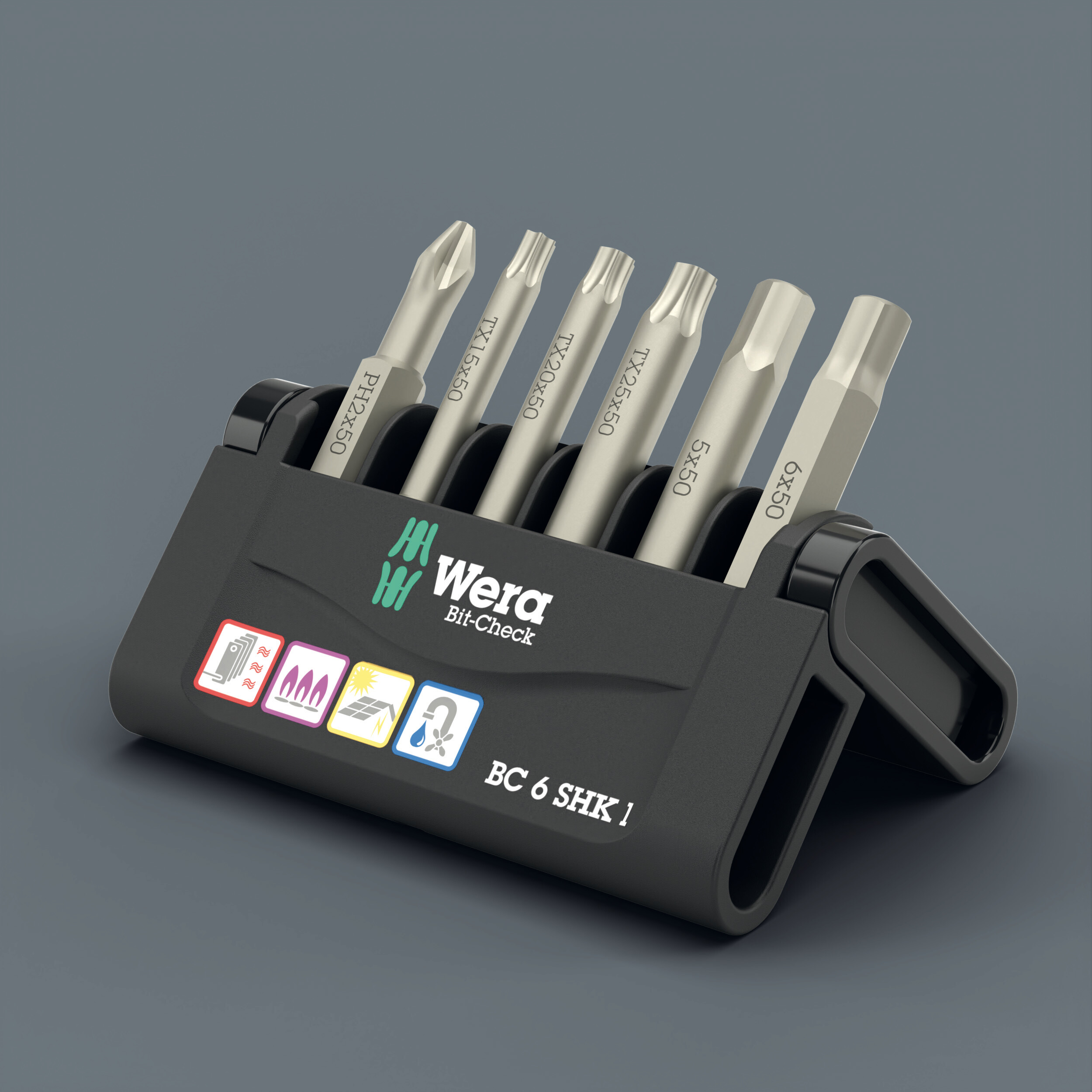 WERA Bit-Sortiment 1/4" SHK 1 SB 6-teilig im Bit-Check Produktbild img3 L