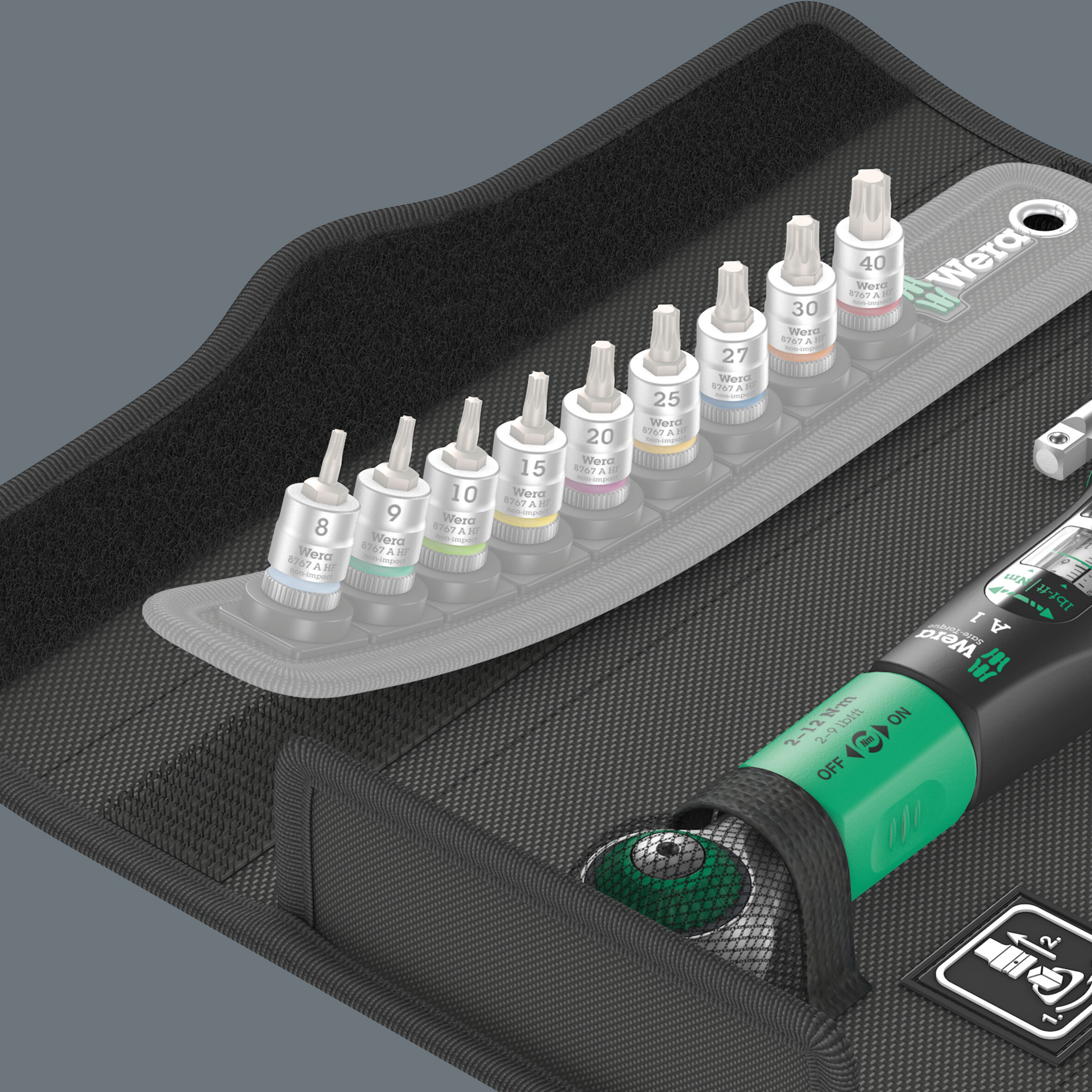 Safe-Torque A 1 Imperial Set 1, 1/4" Vierkant, 2-12 Nm, 10-teilig Produktbild img5 L