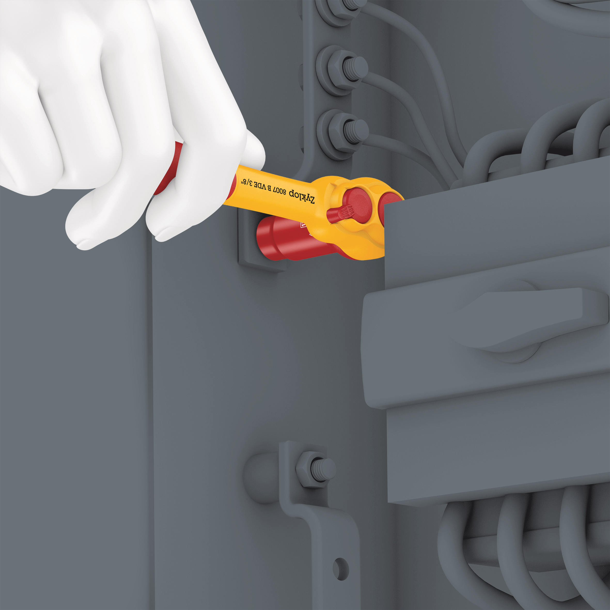 8007 B VDE Zyklop Knarre, isoliert, mit Umschalthebel, mit 3/8"-A Produktbild img6 L