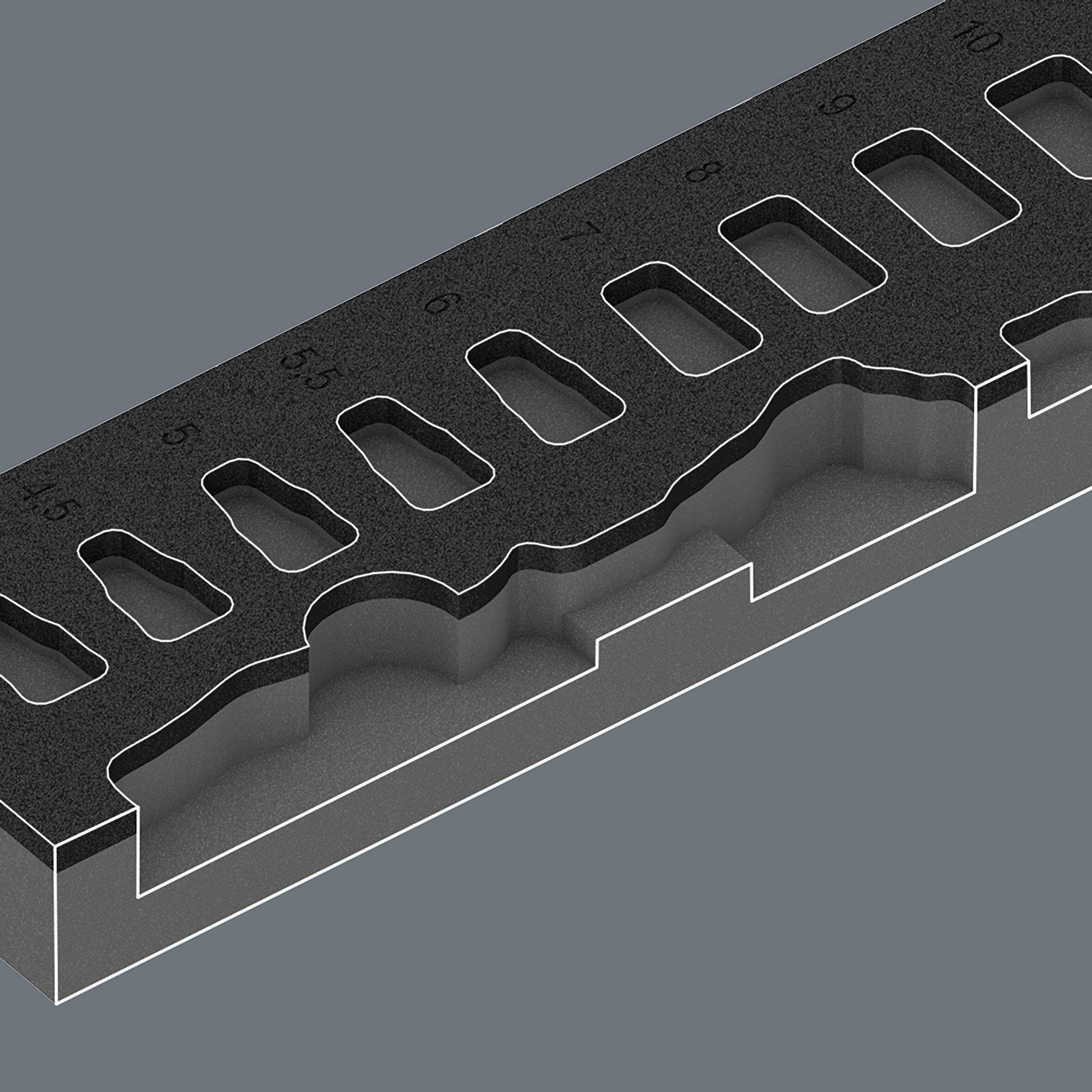 9820 Schaumstoffeinlage 8000 A Zyklop Knarre 1/4" Set 1, ohne Wer Produktbild img3 L