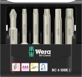 WERA Bit-Sortiment 1/4" SHK 1 SB 6-teilig im Bit-Check Produktbild
