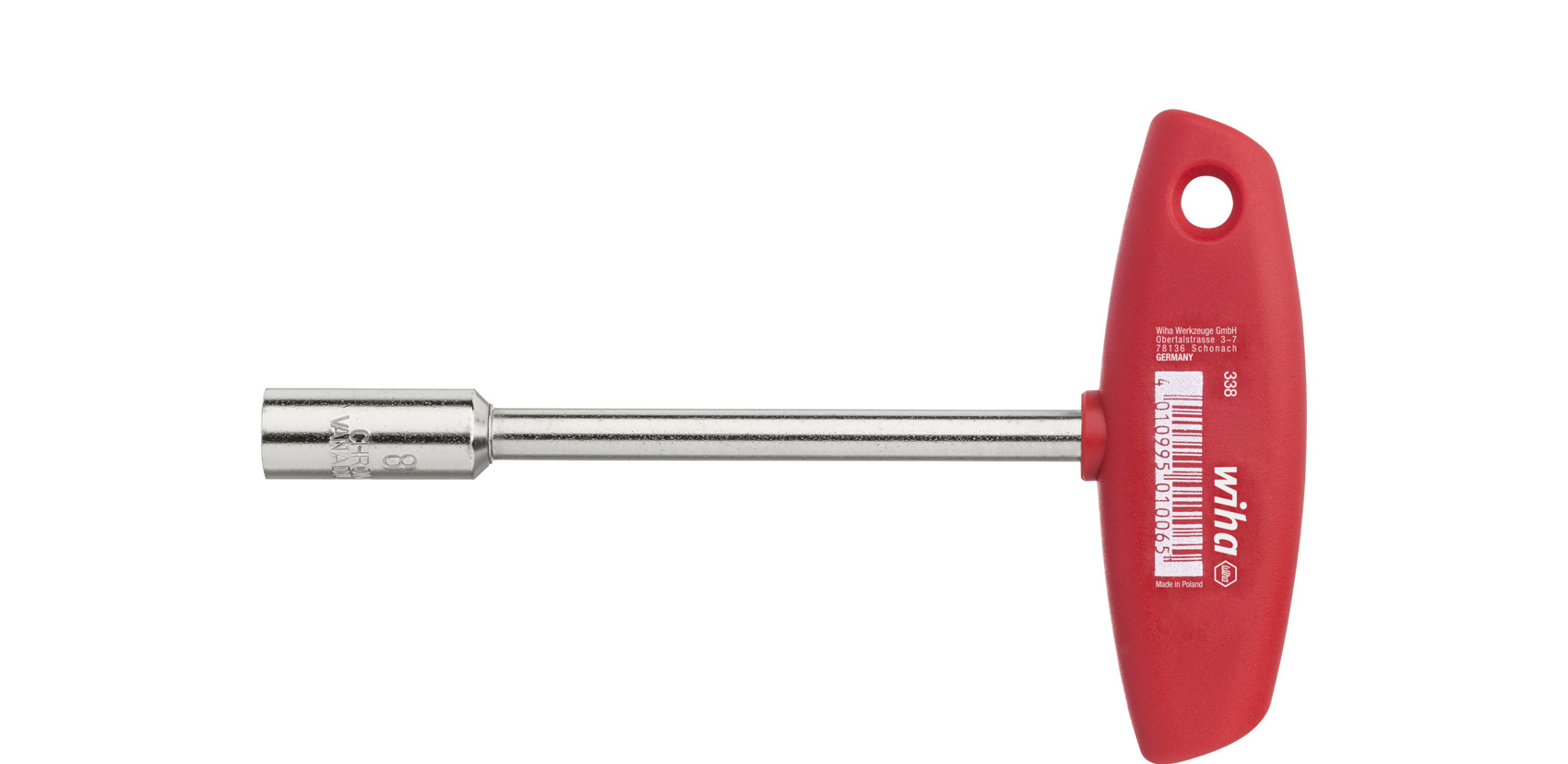 Wiha Steckschlüssel mit Quergriff Innenvierkant glanzvernickelt (01005) Produktbild img1 L