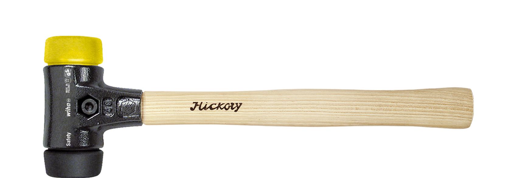 Wiha Schonhammer Safety mittelweich/mittelhart mit Hickory-Holzstiel, Rund-Schlagkopf 40, 325 mm (26435) Produktbild img1 L