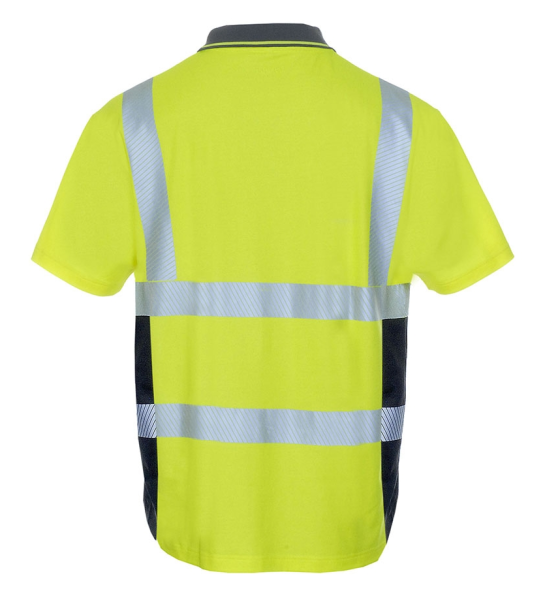 LeiKaTex Warnschutz Polo-Shirt BRIGHT LINE neongelb  Produktbild img2 L