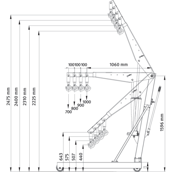 Werkstattkran Unicraft WKP 1000 Produktbild img3 L