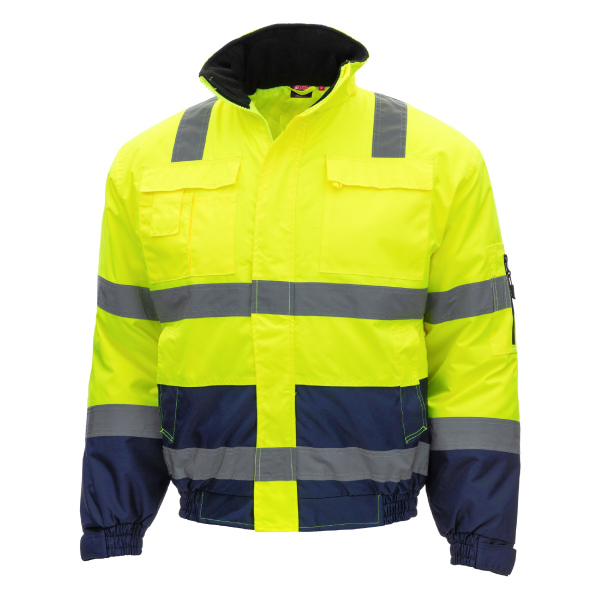 NITRAS MOTION TEX VIZ, Warn-Pilotenjacke, neongelb / marineblau, EN ISO 13688, EN ISO 20471, EN 343 Produktbild img1 L