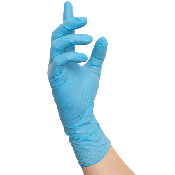NITRAS SUPREME NITRILE, Nitril-Einmalhandschuhe, blau, EN ISO 374, Box à 100 Stück Produktbild img2 L
