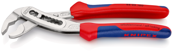 KNIPEX 88 05 180 Alligator® Wasserpumpenzange 180 mm verchromt mit Mehrkomponenten-Hüllen SB-Karte/Blister Produktbild img2 L