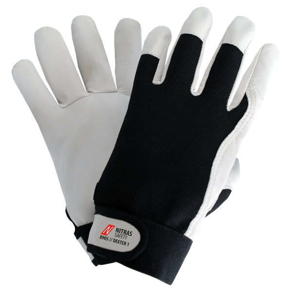 NITRAS DEXTER 1, Mechanikerhandschuhe, grau / schwarz, EN 388 Produktbild img1 L