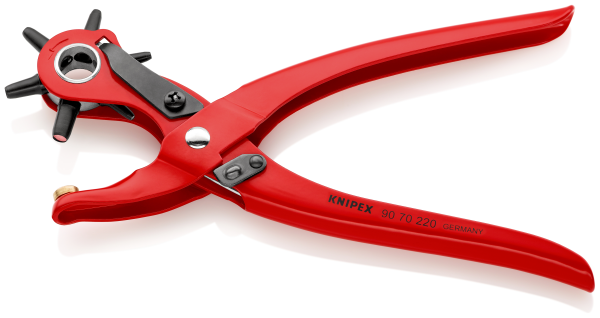 KNIPEX 90 70 220 Revolverlochzange 220 mm rot pulverbeschichtet SB-Karte/Blister Produktbild img2 L