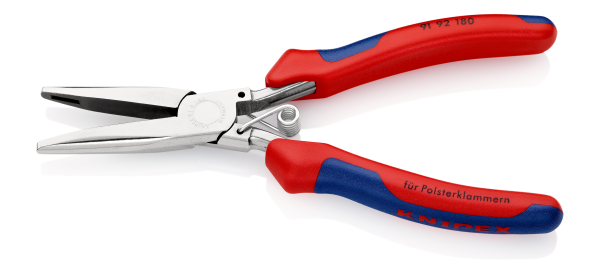 KNIPEX 91 92 180 Polsterklammerzange 185 mm spiegelpoliert mit Mehrkomponenten-Hüllen SB-Karte/Blister Produktbild img2 L
